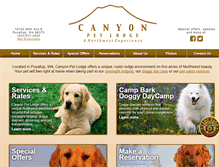 Tablet Screenshot of canyonpetlodge.com